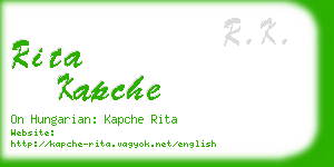 rita kapche business card